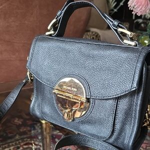 Michael Kors Black Crossbody Bag with Gold Hardware